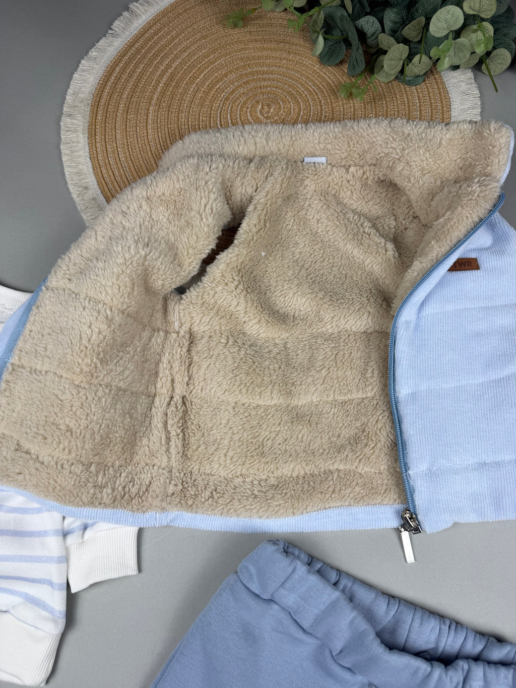 Cotton top with fleece top and pants