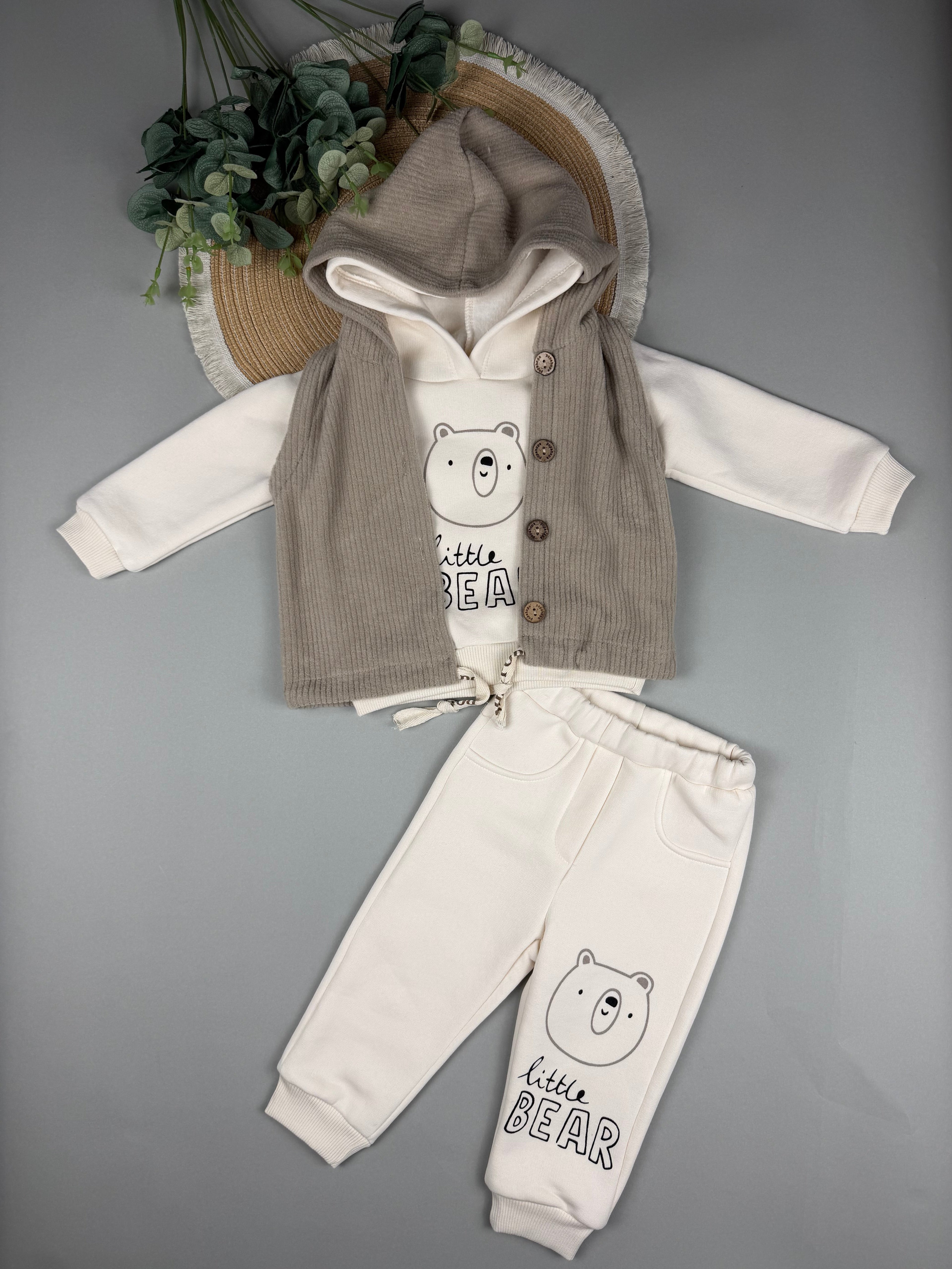 Little bear 3-piece fleece set