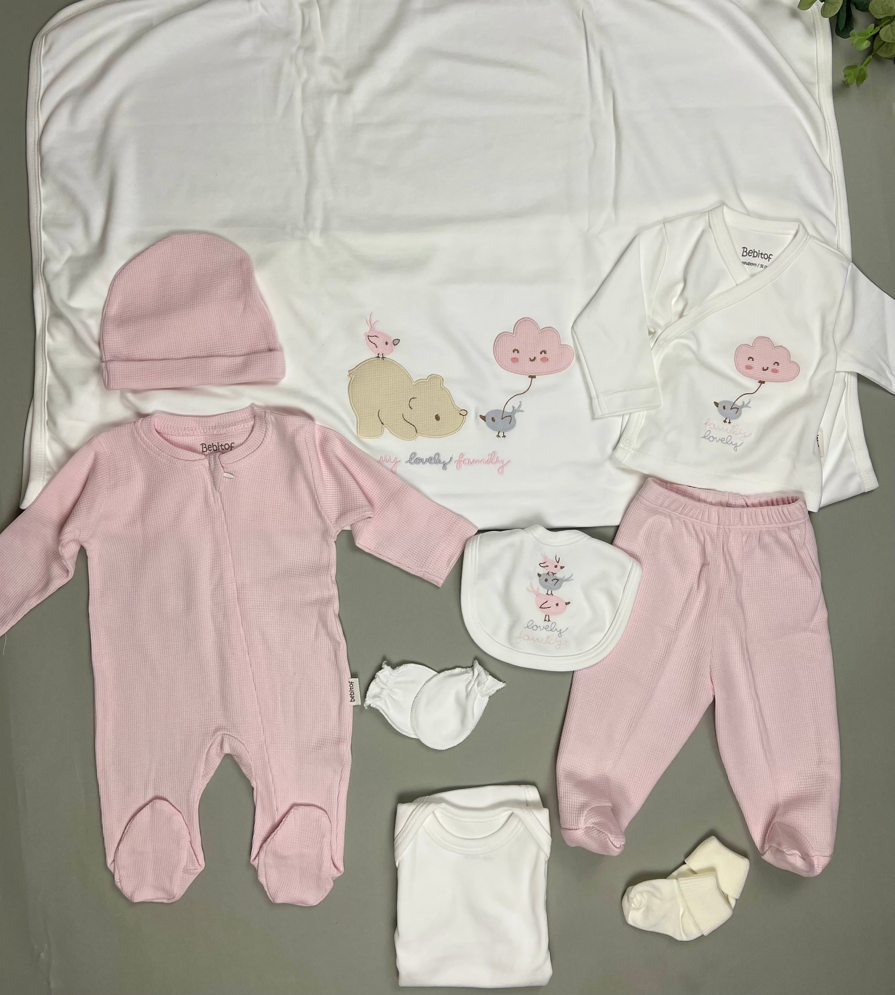 Pink 10 pieces hospital exit set