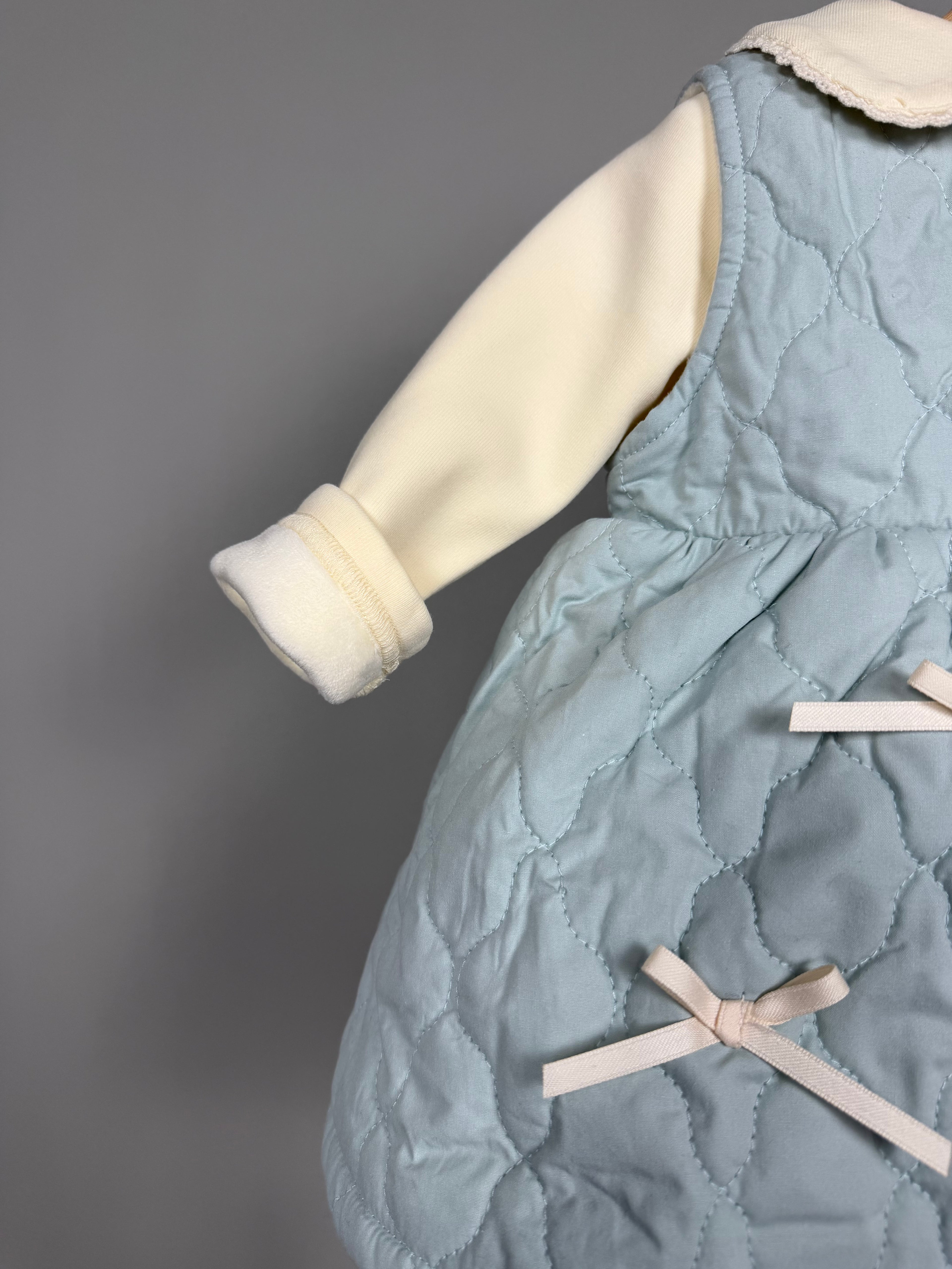 Soft padded baby dress with long sleeves fleece top