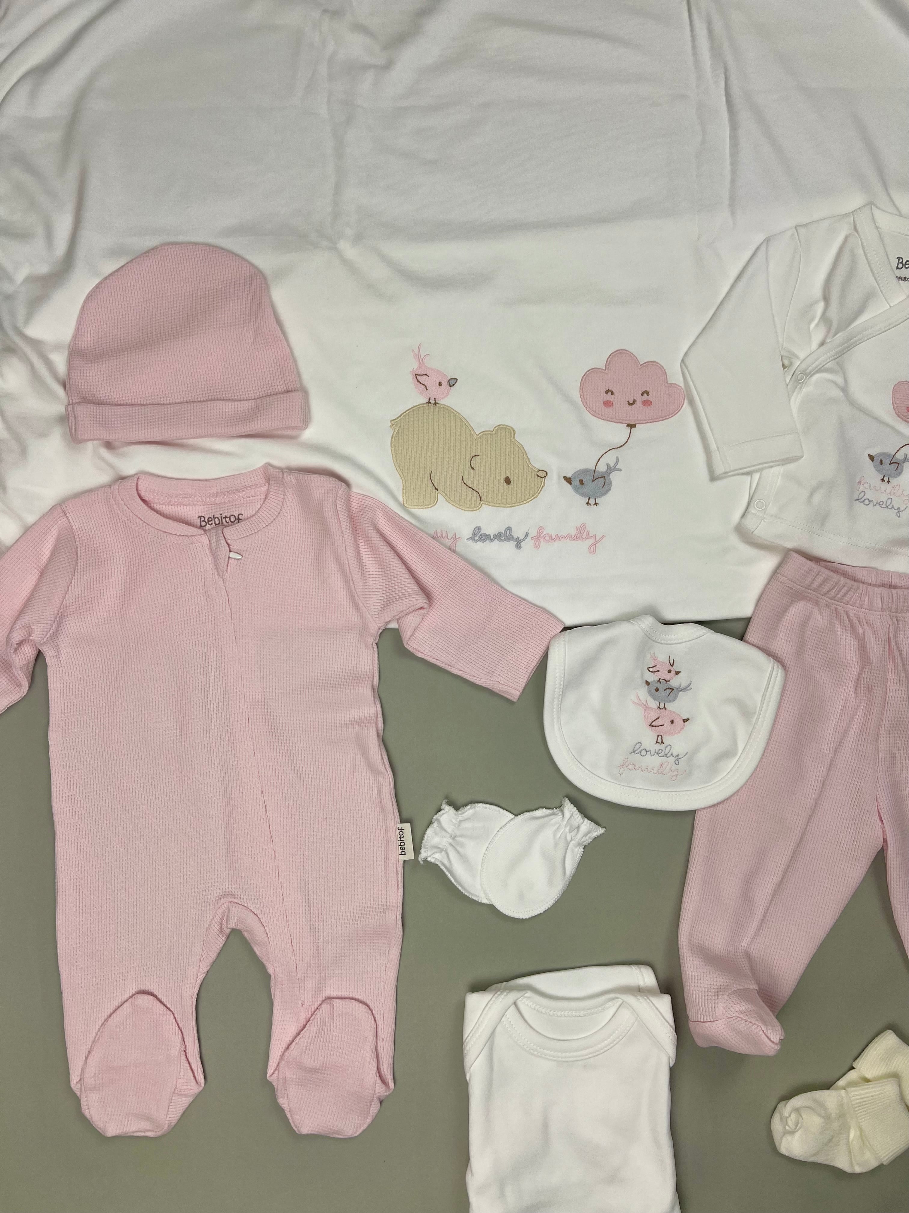 Pink 10 pieces hospital exit set