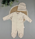 Baby Bear Embroidered Sleepsuit & Hat Set