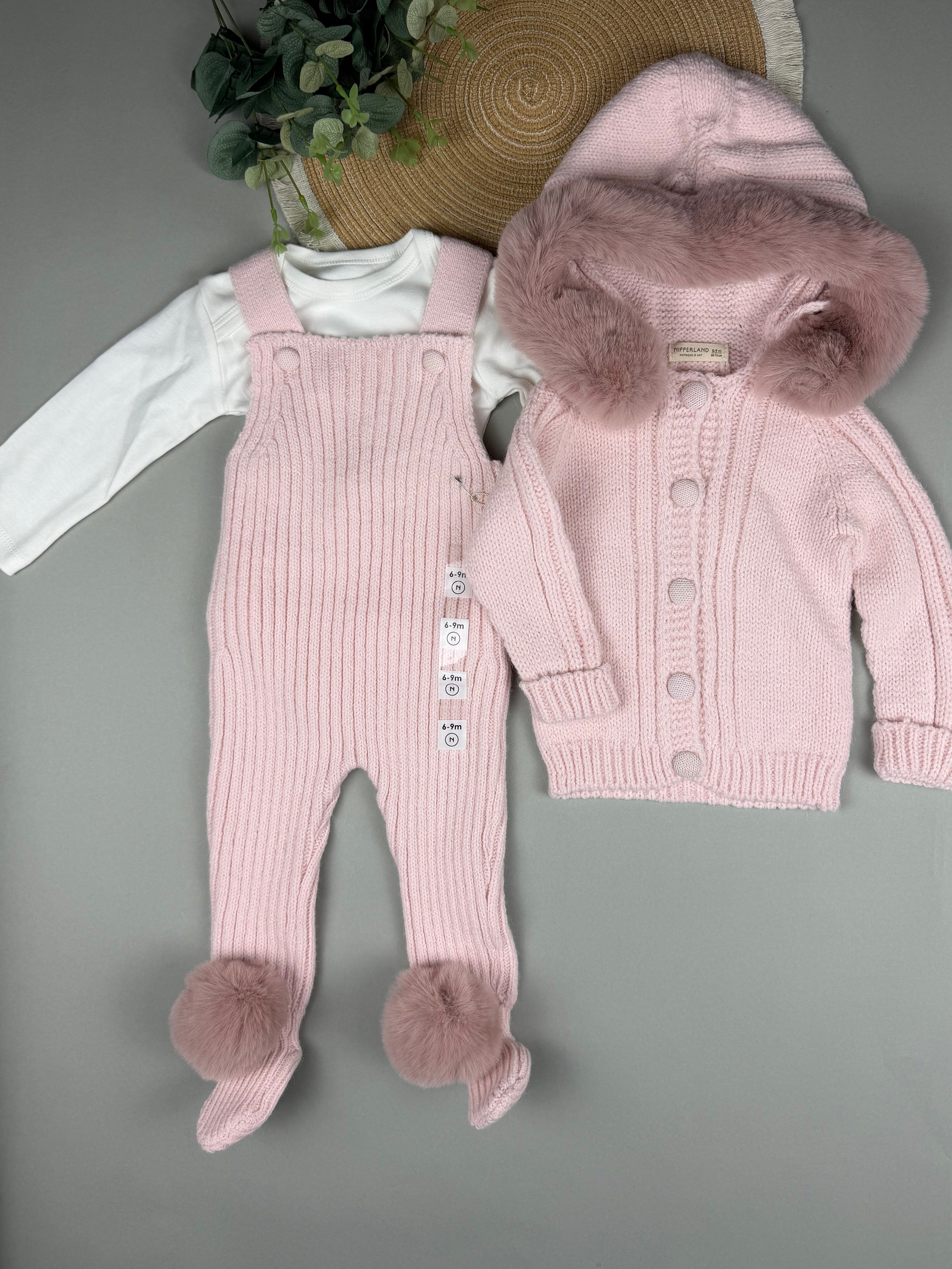 Knit overall with cardigan