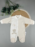 Baby Bear Embroidered Footed Romper
