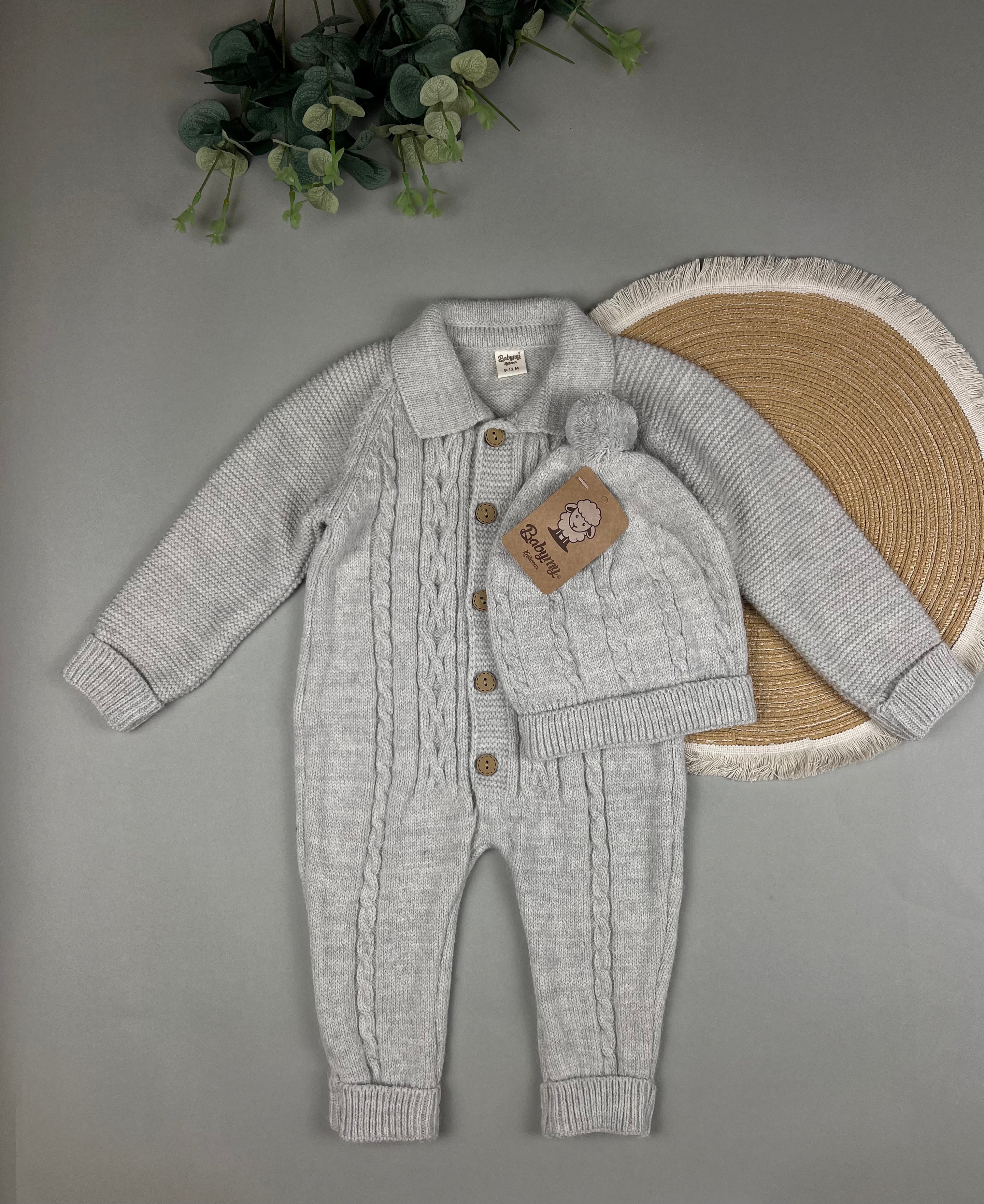 Knit overall with hat