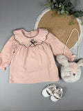 Blush Baby Dress with Bunny Bag