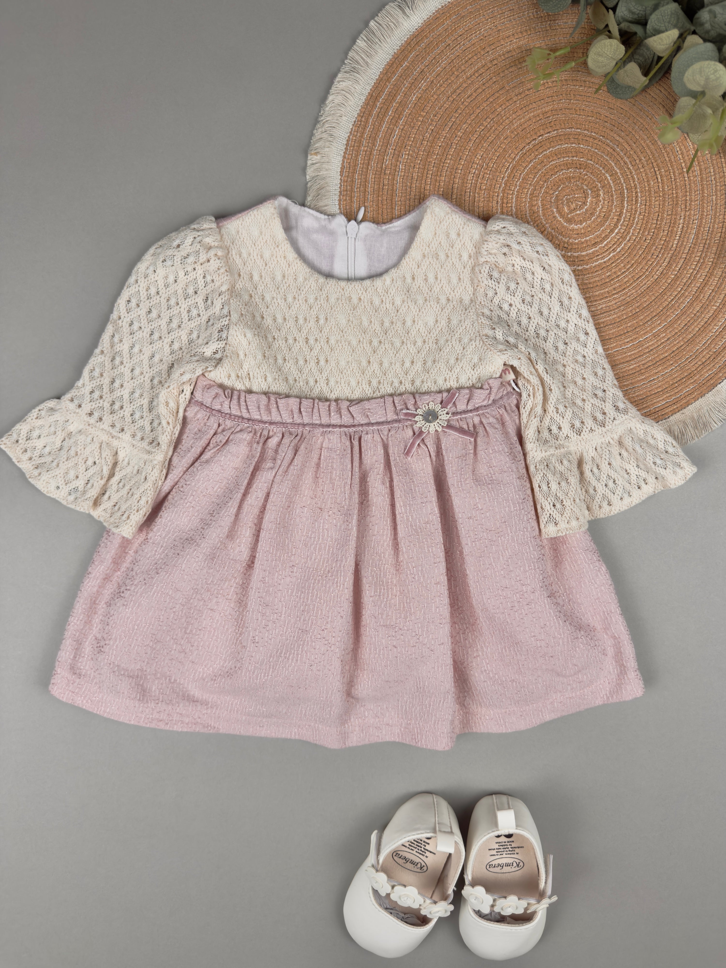 Elegant Two-Tone Baby Girl Dress