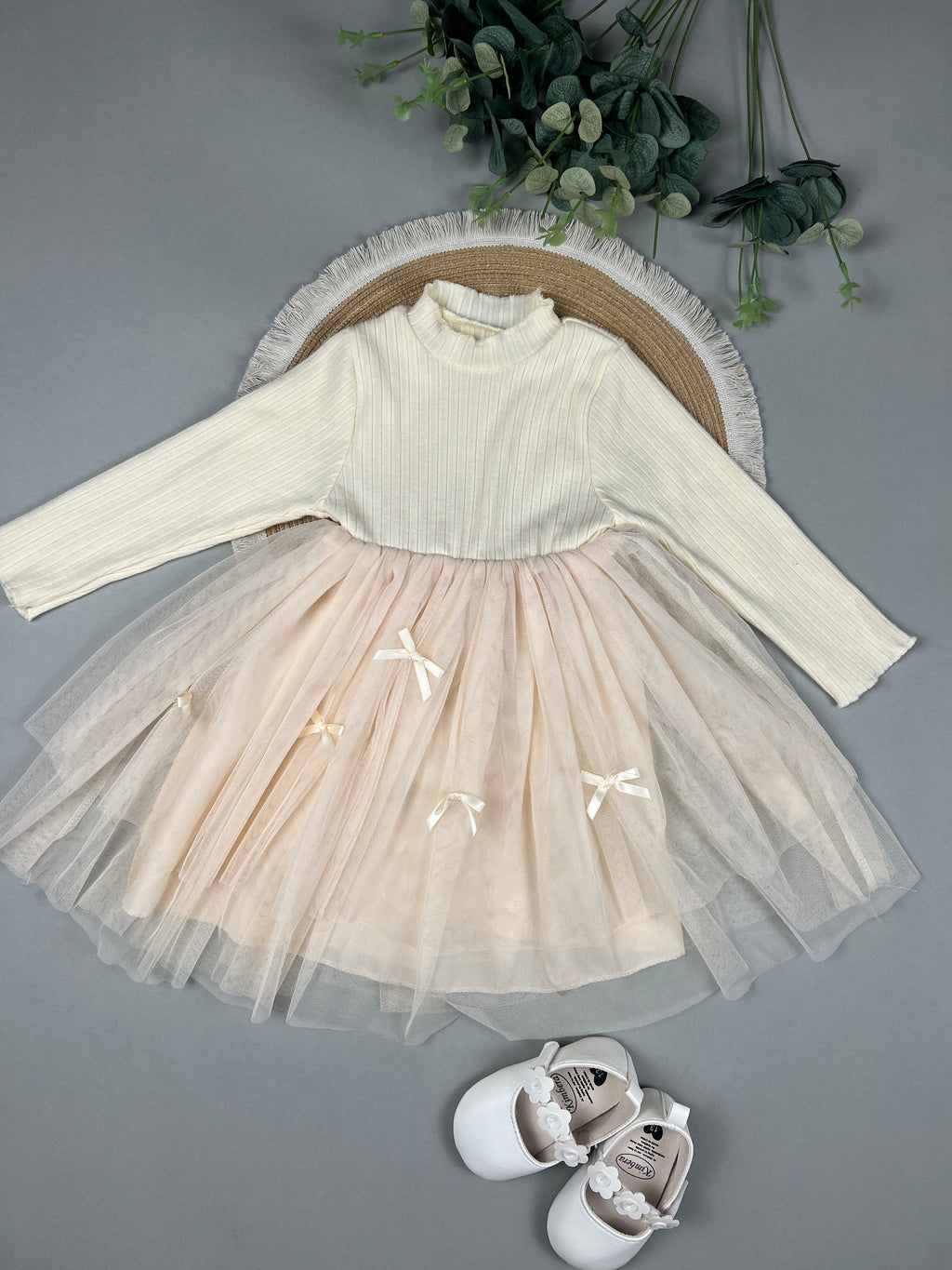Princess Style Baby Girl Dress in Ivory